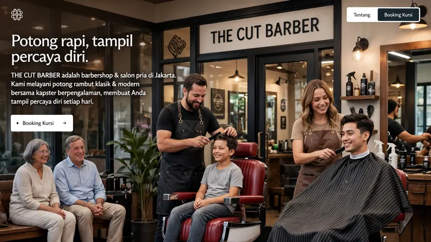 Contoh rancangan halaman Barbershop